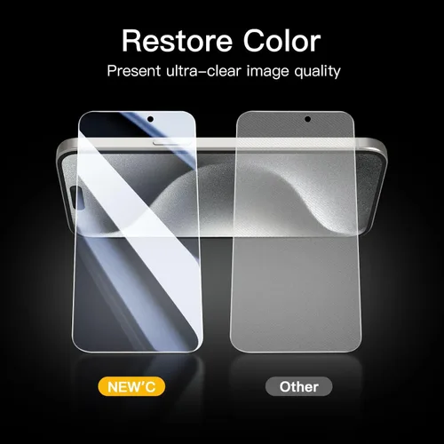 Vista 34 de NEW'C Paquete de 3 protectores de pantalla de privacidad para iPhone Air/iPhone 17 Air (6.5 pulgadas), película de vidrio templado antiespía