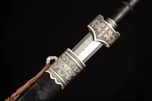 Vista 9 de Espada china de espiga completa de acero plegado de Damasco Zhao Yun