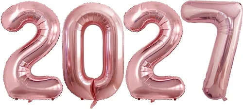 Vista 41 de GOER Globos de papel de aluminio 2026 para fiesta de Año Nuevo, suministros de fiesta, decoraciones de graduación (negro, 16 pulgadas)
