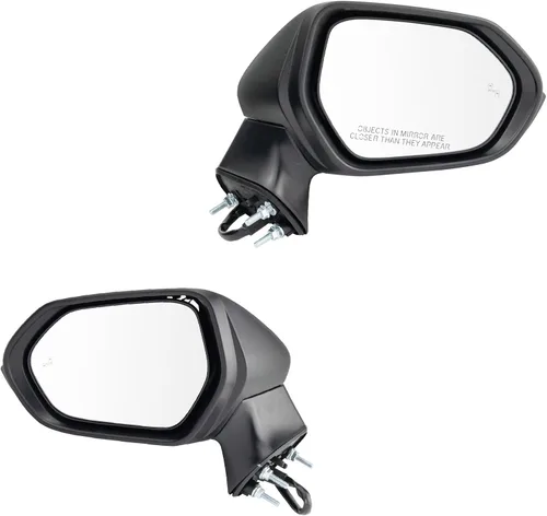 Vista 55 de TRQ Conjunto de 2 piezas de espejo lateral para conductor y pasajero, ajuste eléctrico, sin calefacción, sin memoria, color negro, compatible