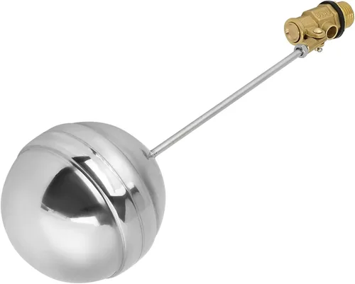 Vista 9 de Oumefar Válvula de flotador de latón DN15 G1/2 Rosca macho Bola de flotador de acero inoxidable Interruptor sensor de agua para tanque de agua