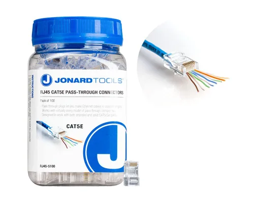 Vista 7 de Jonard Tools Conectores de paso RJ45-525 CAT5e RJ45 para cables de red (paquete de 25)