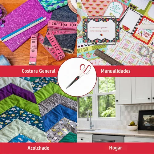 Vista 7 de SINGER Tijeras de tela con agarre cómodo, paquete de 1, rojo y blanco