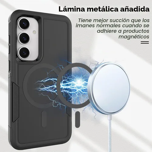 Vista 3 de Dionsibei Funda protectora diseñada para Samsung Galaxy S25 Plus, Galaxy S24 Plus, 2 en 1, grado militar, resistente, a prueba de golpes, para Negro