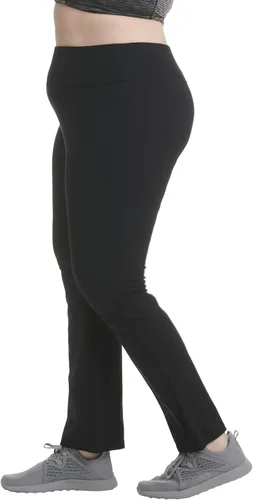 Vista 2 de Spalding Pantalones de yoga para mujer Paquete de 2 pantalones de pierna acampanada de talla grande ajustados o corte de bota leggings de alto