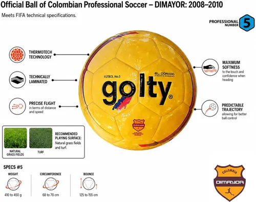 Vista 2 de GOLTY El Dorado Soccer Match Ball Colombian League Dimayor