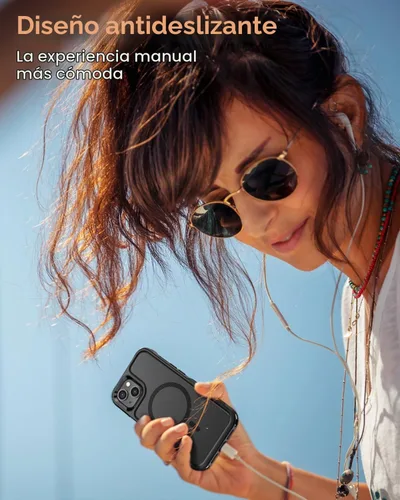Vista 7 de Lanhiem Funda magnética para iPhone 13, paquete de 2 [protectores de pantalla de vidrio templado + protectores de lente de cámara] Protección