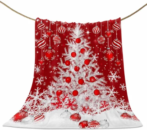 Vista 100 de Mantas de Tiro de Muñeco de Nieve de Navidad, Manta de Vellón Suave de Vacaciones de Invierno Decorativa para Hogar Sofá Sillón Silla Sala de Estar