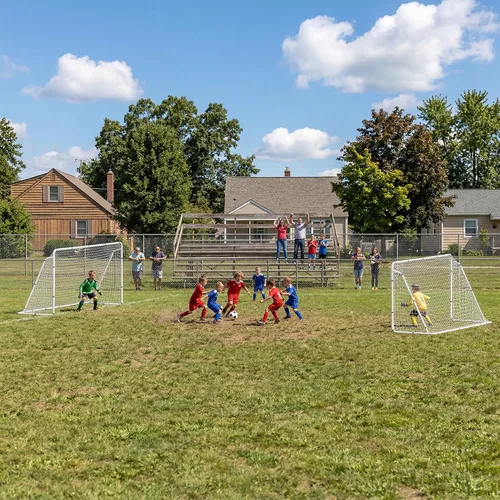 Vista 9 de JungleA Juego de porterías de fútbol portátiles para patio trasero para niños y adultos, juego de portería de fútbol grande de 12 x 6 pies