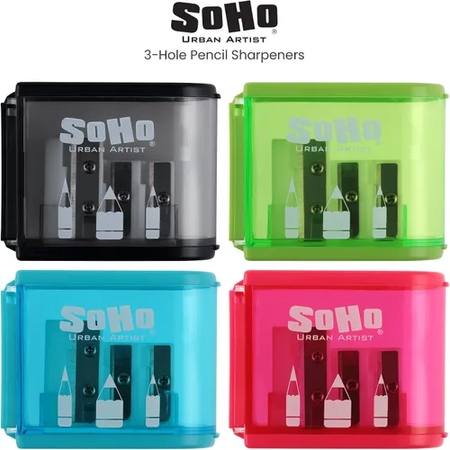 Vista 7 de SoHo Urban Artist Sacapuntas de 3 agujeros, perfectos para afilar sobre la marcha, regreso a clases, artistas de todos los niveles y más.