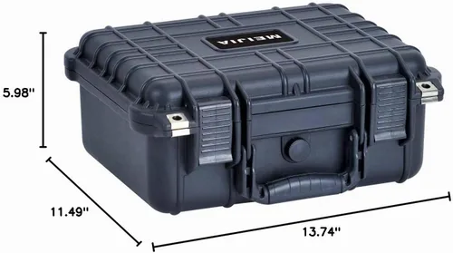 Vista 10 de MEIJIA - Funda rígida impermeable para cámara IP67 para todo tipo de clima, funda protectora rígida, con espuma personalizable, compatible con Negro