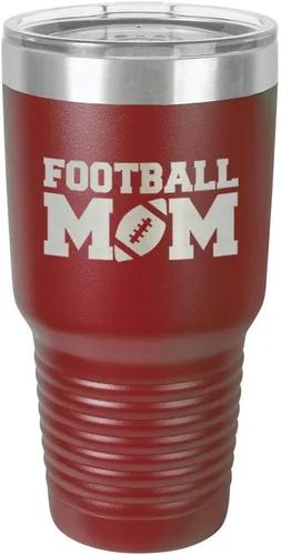 Vista 20 de FOOTBALL MOM - Vaso negro de 30 onzas con popote y tapa superior deslizante Taza de viaje de acero inoxidable Comparar con Yeti Rambler