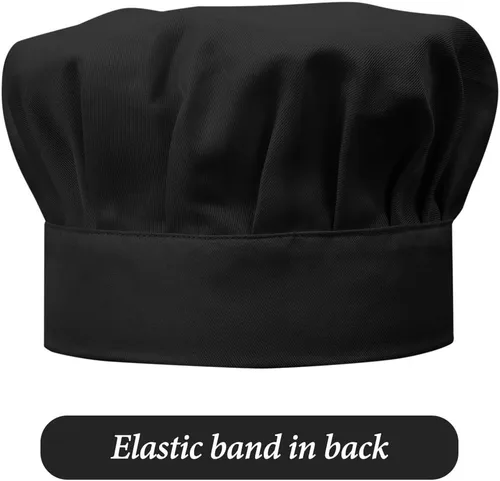 Vista 5 de Juego de delantal y gorro de chef para niños, delantal ajustable con babero para niños con 2 bolsillos. Lindo delantal de cocina para niños y niñas