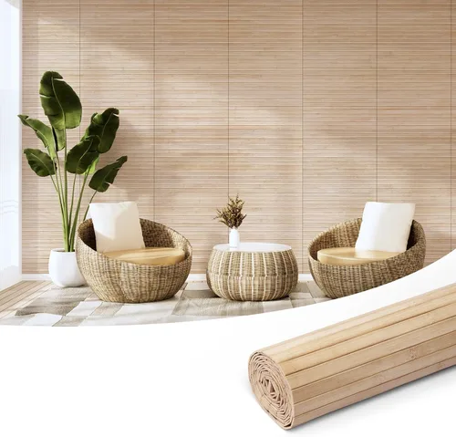 Vista 15 de Art3d - Panel de bambú natural para decoración de pared interior, panel de revestimiento de poste, techo, muebles, gabinete, oficina, 12 x 96