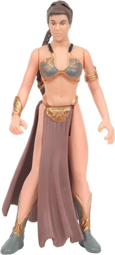 Vista 4 de Star Wars, The Power of The Force Green Card, Figura de acción de la princesa Leia Organa (prisionera de Jabba) con diapositiva de marco congelado