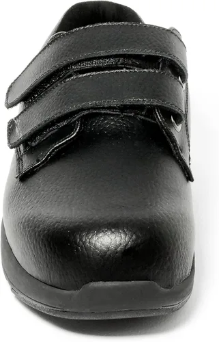 Vista 4 de YOJANEO Zapatos para diabéticos para hombres, zapatos de vestir de ancho ancho ajustable, zapatos de velcro para diabéticos, edema para fascitis
