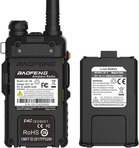 Vista 6 de Baofeng UV-5R - Radio bidireccional de doble banda, radioaficionado de mano de largo alcance, walkie talkies, paquete de 10 para adultos, gestión