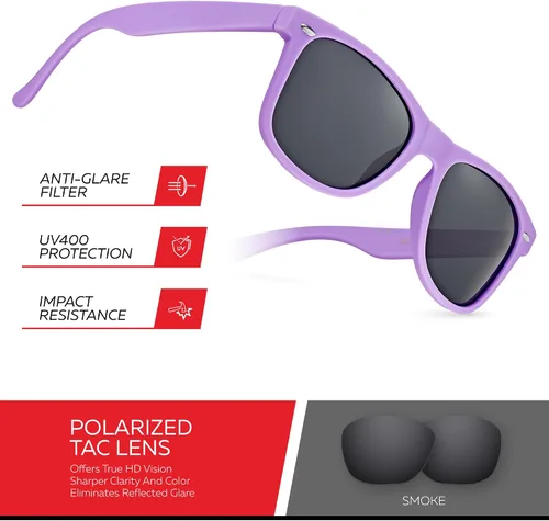 Vista 4 de Retro Rewind - Gafas de sol polarizadas para hombre y mujer, protección UV, gafas de sol clásicas