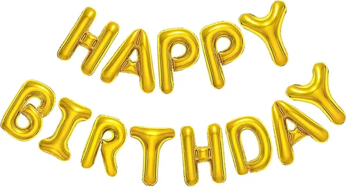 Vista 12 de CANREVEL Cartel de feliz cumpleaños, 13 letras de papel de aluminio de Mylar de 16 pulgadas, decoraciones de fiesta de cumpleaños para niños
