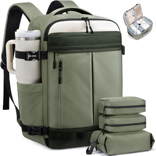 Vista 7 de LOVEVOOK - Mochila de viaje para mujer y hombre, aprobada como equipaje de mano, bolsa de artículos personales TSA, accesorios esenciales