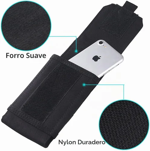 Vista 5 de Funda táctica Molle para teléfono, bolsa universal para cinturón para iPhone 17 Pro Max/17 Pro/17/16 Pro Max/15 Pro Max/14 Pro Max/13/12, Samsung