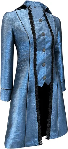 Vista 6 de VOREING Chaquetas piratas steampunk para mujer, estilo gótico, príncipe victoriano, abrigo