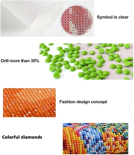 Vista 5 de Kits de pintura de diamantes de ciervo del bosque para adultos, kit de pintura por números para adultos, kits de arte de diamantes para adultos