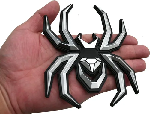 Vista 6 de 1 pieza de emblemas de araña 3D para puerta trasera, repuesto para F-150 Silverado Sierra RAM Black Widow Edition (negro)