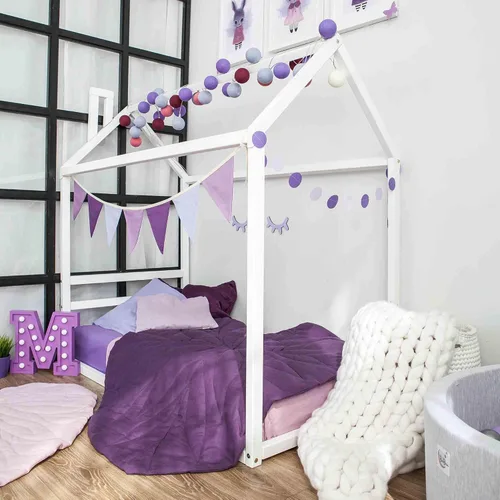 Vista 6 de Casa de cama Montessori, marco de cama de piso para niños, cama de casa para niños, marco de cama de casa para niños, marco de cama de plataforma