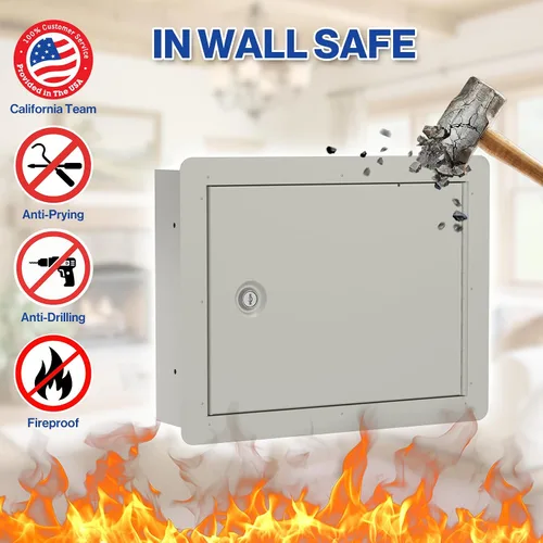 Vista 2 de POCHAR Caja de seguridad de pared pequeña con adhesivo para disfraz, caja fuerte entre los pernos para el hogar, la oficina, almacenamiento oculto