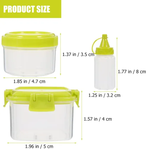 Vista 2 de Luxshiny Juego de 12 cajas de salsa, contenedores reutilizables para condimentos, botella de exprimir reutilizable, mini botellas de salsa