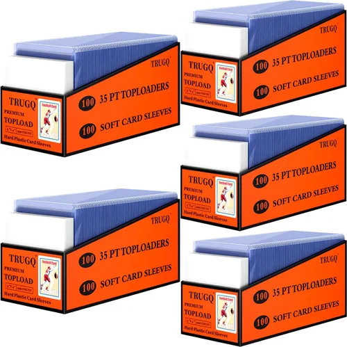 Vista 8 de 400 fundas para tarjetas de carga superior para tarjetas, protectores de tarjetas de béisbol de 3" x 4", cargadores superiores de plástico duro