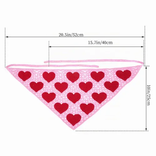 Vista 3 de hoyuwak Pañuelo para la cabeza de ganchillo, bandanas, diademas de corazón, bufanda, cubiertas para la cabeza, accesorios para el cabello rosa