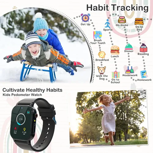 Vista 5 de Reloj Inteligente para Niños de 32 Juegos para Niños de 5 a 12 Años, Reloj Inteligente para Niños con Pantalla Táctil HD, Cámara de Video