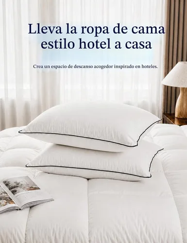 Vista 8 de DWR Almohada de plumón de ganso rodeada de poliéster, 2 unidades, 100% algodón orgánico, soporte medio, rellenos de almohada de cama