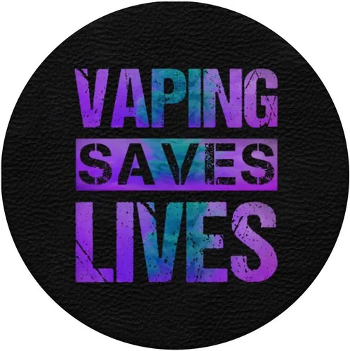 Vista 3 de Vaping Saves Lives - Soporte para teléfonos y tabletas, color morado y verde azulado, Negro
