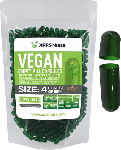 Vista 14 de XPRS Nutra Tamaño 4 Cápsulas vacías - 100 unidades de pequeñas cápsulas veganas vacías - Píldoras vegetarianas DIY para rellenar con vegetales - Agua