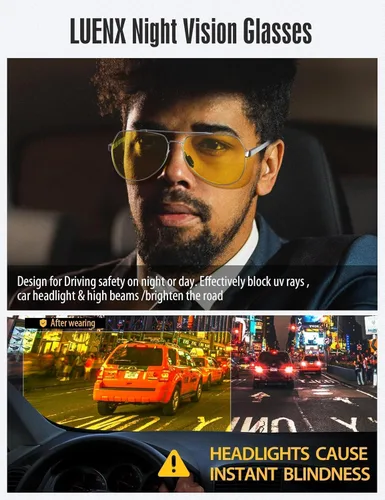Vista 3 de LUENX Lentes de sol de aviador para hombres y mujeres, polarizados, marco de metal grande, protección UV 400