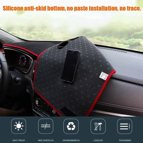 Vista 2 de Blazeray Cubierta de consola central negra para salpicadero, protector personalizado para Toyota CHR CH-R 2017, 2018, 2019, 2020 2021, almohadilla