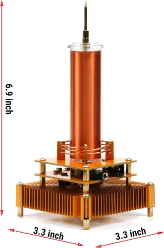 Vista 3 de Music Tesla Bobina Base acrílica Shell Arco Plasma Bocina de transmisión inalámbrica de escritorio experimental Modelo de juguete (YS01)