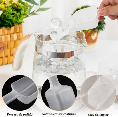 Vista 6 de 18 cucharas transparentes esmeriladas antiarañazos para barra de helado de caramelo, cucharas de 6.5 pulgadas para contenedores de almacenamiento