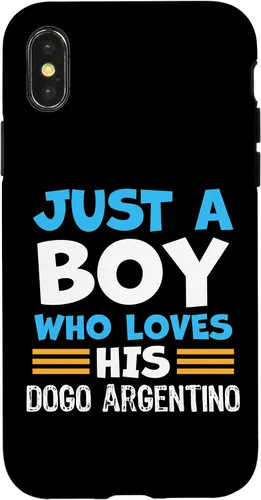 Vista 5 de Just a Boy who Loves his Dogo Argentino Case for iPhone 16