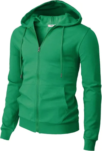 Vista 42 de H2H Sudadera con capucha y cremallera para hombre, ligera, de manga larga, básica, ajustada, de algodón, con bolsillo Cmohol048-gris