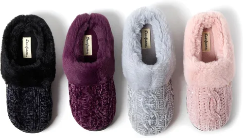 Vista 2 de Dearfoams Women's Claire Marled Cable Knit Chenille Clog Slipper