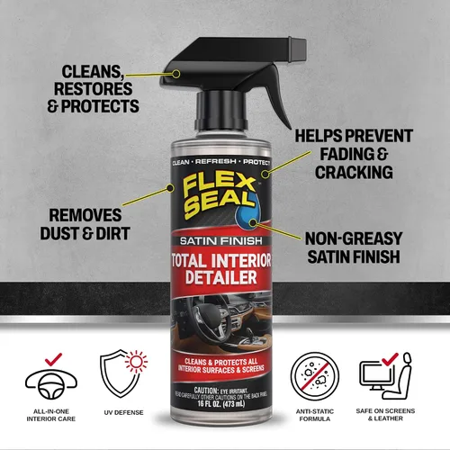 Vista 2 de Flex Seal Total Interior Detailer, acabado satinado, antiestático, 16 fl oz