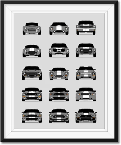 Vista 12 de Custom Car Posters Póster hecho a mano compatible con Shelby Evolution Print Wall Art Decor Best of Shelby Generations, multicolor, 8 x 10 pulgadas