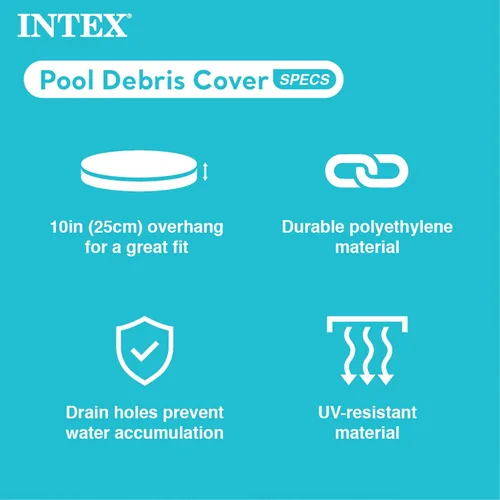 Vista 7 de Intex Cubierta redonda de 12 pies por 30 pulgadas para piscina sobre el suelo y Intex de 12 pies, PVC, con capacidad para 6 personas, color gris