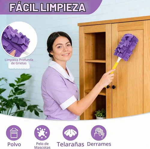 Vista 5 de Recambio de plumero reutilizable, repuesto de plumero reutilizable, plumeros de forro polar reutilizables, plumeros planos de plumas, almohadillas 1
