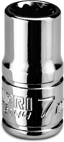 Vista 8 de Capri Tools Zócalo poco profundo de 0.157 in, accionamiento de 1/4", 12 puntos, métrico