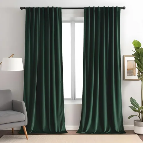 Vista 40 de Cortinas opacas de terciopelo negro para sala de estar, 52 pulgadas de ancho x 63 pulgadas de largo, cortinas opacas de lujo para dormitorio